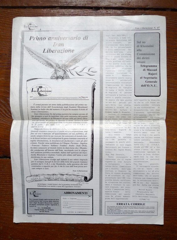IRAN LIBERAZIONE n.47/50 mar.apr.1983[Studenti Musulmani Iraniani,carcere Evin