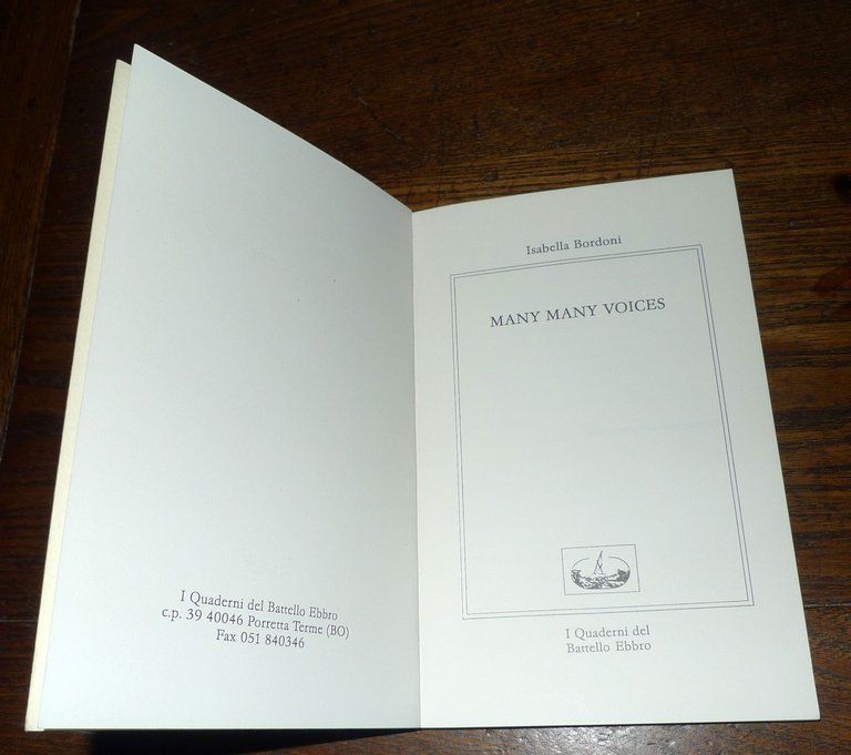 Isabella Bordoni,MANY MANY VOICES,I Quaderni del Battello Ebbro[RADIO,POESIA