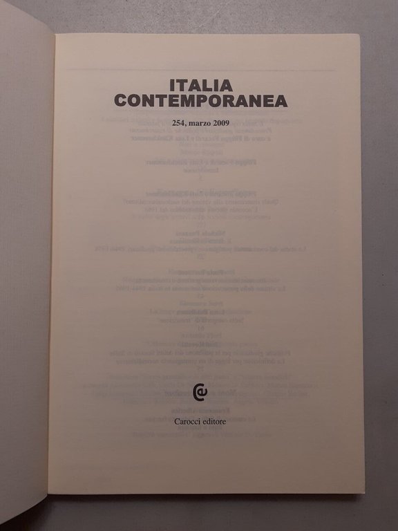 ITALIA CONTEMPORANEA 2009 completa,Carocci[movimento di liberazione in Italia
