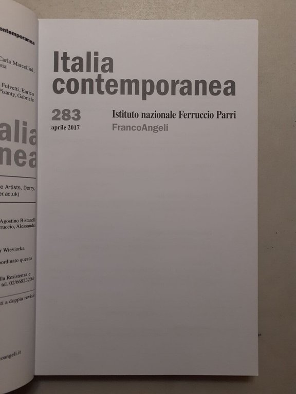 ITALIA CONTEMPORANEA 2017 completa[movimento di liberazione in Italia