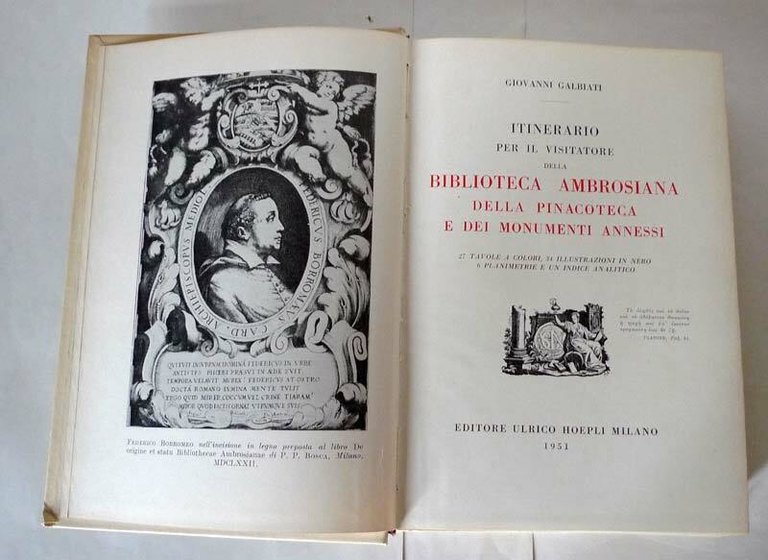 ITINERARIO PER IL VISITATORE DELLA BIBLIOTECA AMBROSIANA,PINACOTECA,1951 Hoepli