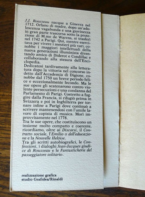 J.J. Rousseau,PASSEGGIATE,1986 Tranchida[FILOSOFIA