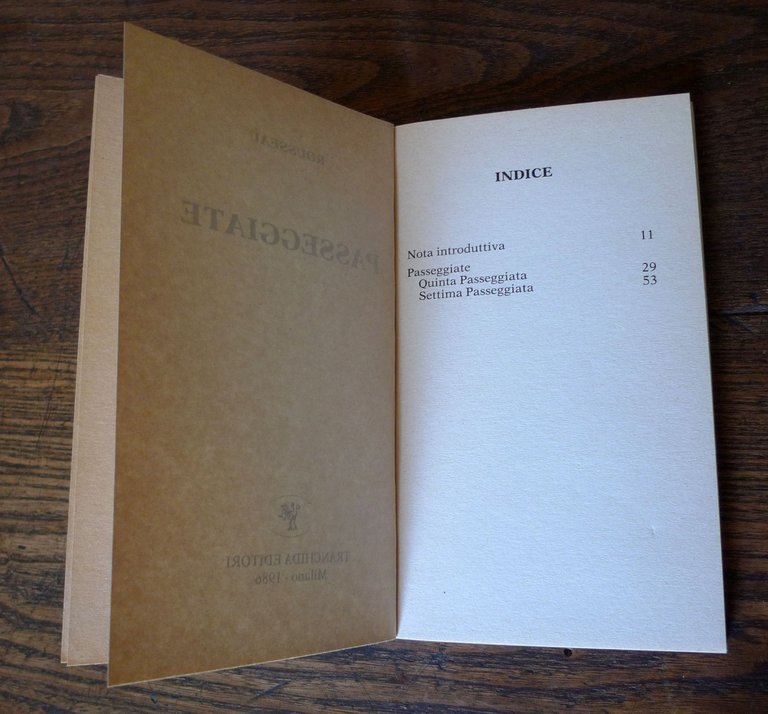 J.J. Rousseau,PASSEGGIATE,1986 Tranchida[FILOSOFIA
