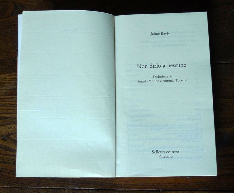 Jaime Bayly,NON DIRLO A NESSUNO,2003 Sellerio