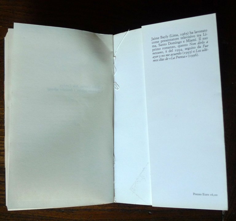 Jaime Bayly,NON DIRLO A NESSUNO,2003 Sellerio