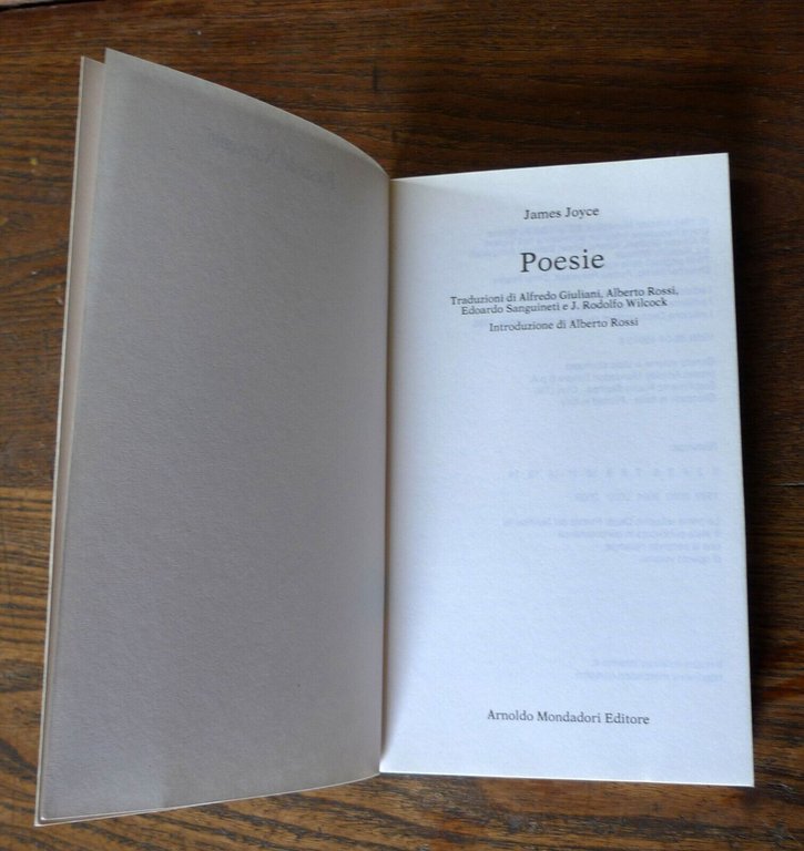 James Joyce,POESIE,1999 OSCAR Mondadori[Alfredo Giuliani,Edoardo Sanguineti
