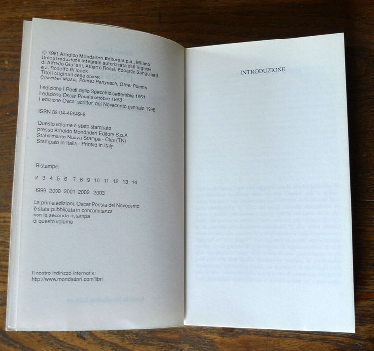 James Joyce,POESIE,1999 OSCAR Mondadori[Alfredo Giuliani,Edoardo Sanguineti