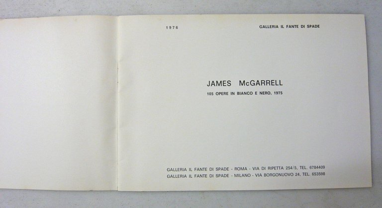 James McGarrell,105 OPERE IN BIANCO E NERO,'76 Fante di Spade[arte …