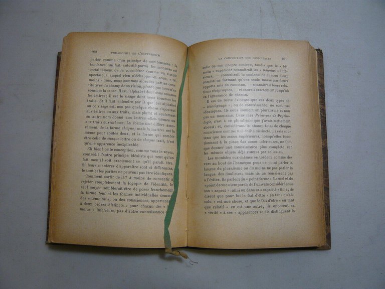 James,PHILOSOPHIE DE L'EXPERIENCE,Parigi,1914