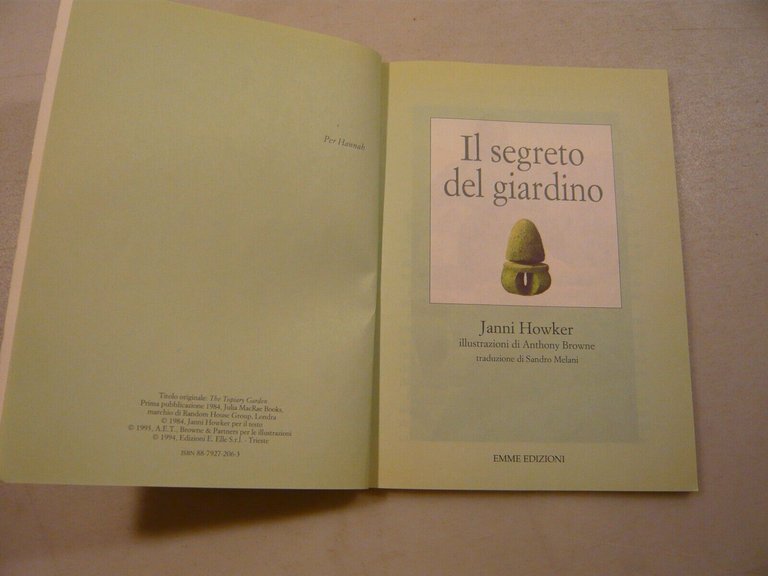 Janni Howker, IL SEGRETO DEL GIARDINO, Emme Edizioni, Trieste 1994