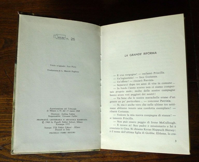 Jean Webster,TRE RAGAZZE AMERICANE,1972 Fabbri,I "DARLING" n.26