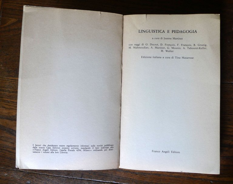 Jeanne Martinet,LINGUISTICA E PEDAGOGIA,1975 Franco Angeli | Immagine Gallery 3