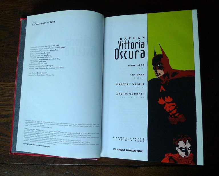 Jeph Loeb/Tim Sale,BATMAN.VITTORIA OSCURA,2008 Planeta De Agostini[graphic novel