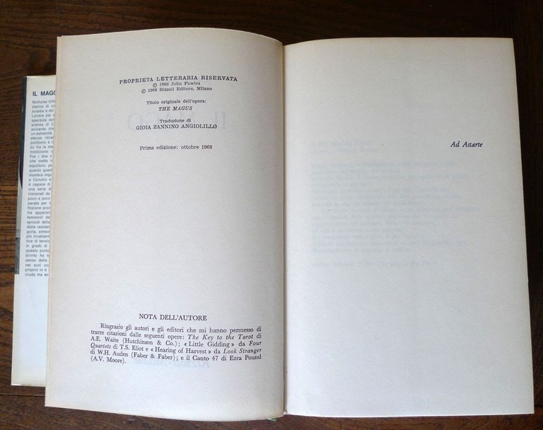 John Fowles, IL MAGO, 1969 Rizzoli, prima edizione