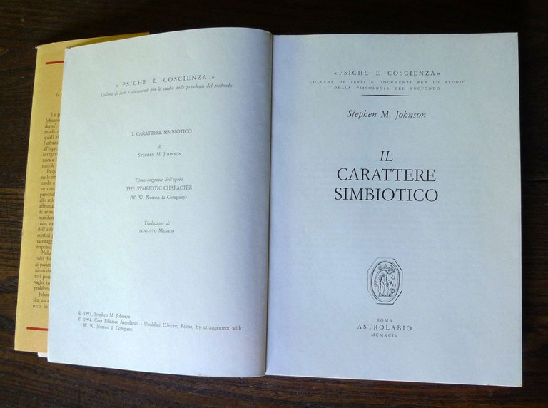 Johnson,IL CARATTERE SIMBIOTICO,1994 Astrolabio-Ubaldini[psicologia del profondo