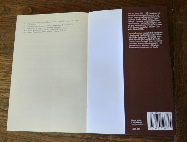 Jorge Luis Borges,CARTOGRAFIA DI UN DESTINO.INTERVISTE,2012 Mimesis