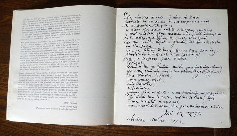 JOSÈ ORTEGA.Catalogo della mostra.1972 Forni Galleria d'Arte,Bologna