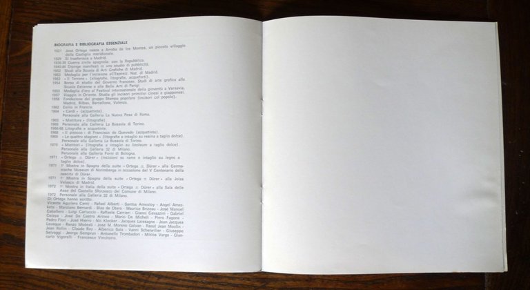JOSÈ ORTEGA.Catalogo della mostra.1972 Forni Galleria d'Arte,Bologna