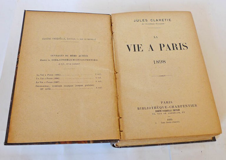 JULES CLARETIE,LA VIE A PARIS 1898,Fasquelle 1899[storia,cronaca,Francia,Parigi