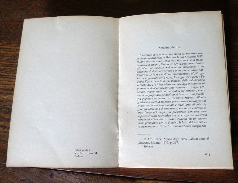 Julius Evola,IL MITO DEL SANGUE,1978 Edizioni di Ar[storia,razzismo