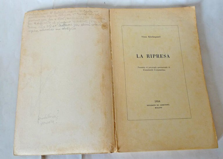 Kierkegaard,LA RIPRESA,1954 Ed.di Comunità I^ed[filosofia