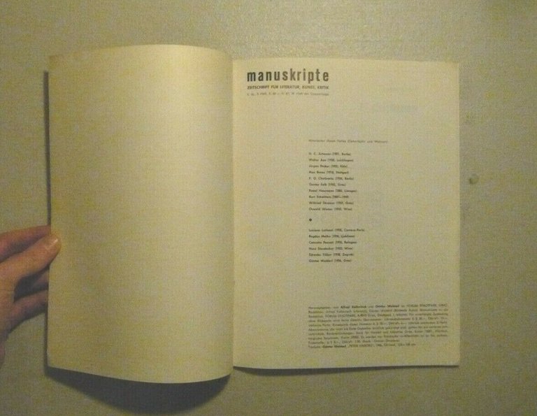 Kolleritsch,Waldorf,MANUSKRIPTE n 18,1967[rivista poesia, critica,letteratura