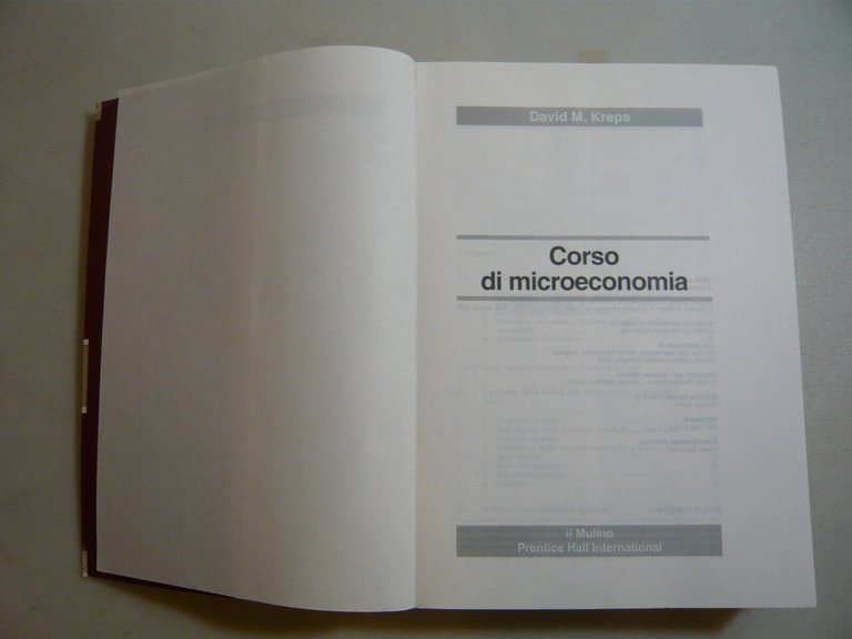 Kreps,CORSO DI MICROECONOMIA,Bologna,1993