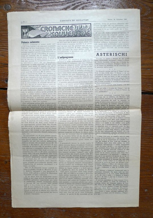 L'ADUNATA DEI REFRATTARI N.24 Nov.1966[ANARCHIA,congresso misoneista