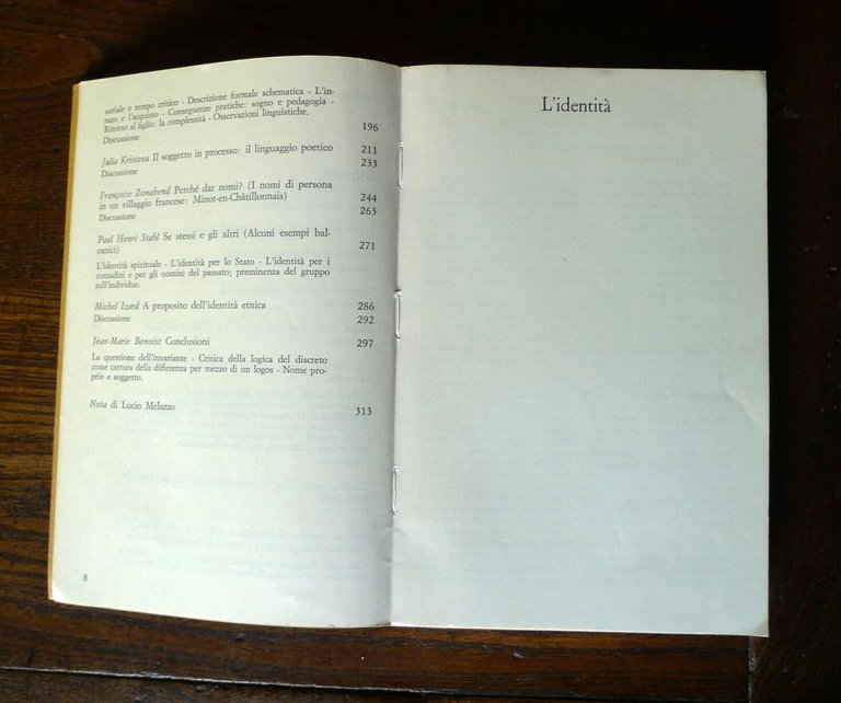 L'IDENTITÀ.Seminario diretto da Claude Lévi-Strauss,1980 Sellerio[Serres