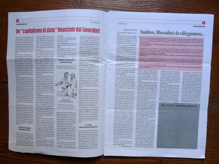 L'INTERNAZIONALE.PERIODICO COMUNISTA 41/119/123 2003-14[UCI Unione Comunista Int | Immagine Gallery 2