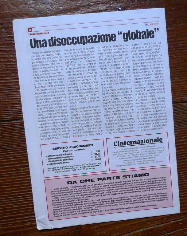 L'INTERNAZIONALE.PERIODICO COMUNISTA 41/119/123 2003-14[UCI Unione Comunista Int | Immagine Gallery 5