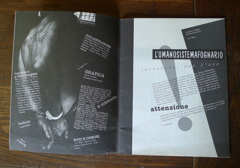 L'UMANOSISTEMAFOGNARIO n.4 1995[FANZINE,Jefery Levy,Don DeLillo