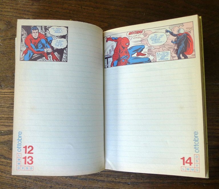 L'UOMO RAGNO E I FANTASTICI QUATTRO.DIARIO SCOLASTICO,1979 Malipiero[fumetti