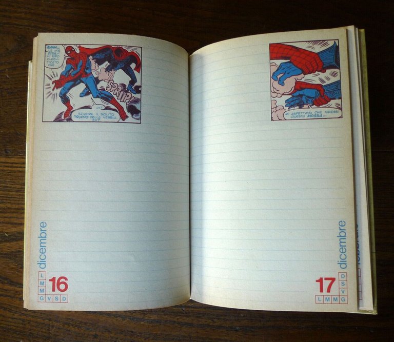 L'UOMO RAGNO E I FANTASTICI QUATTRO.DIARIO SCOLASTICO,1979 Malipiero[fumetti