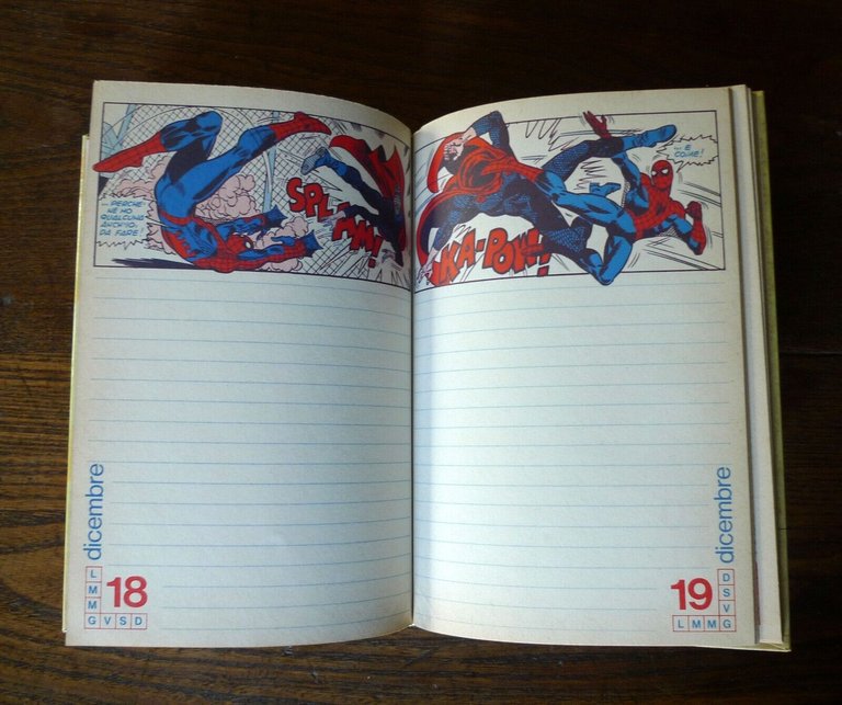 L'UOMO RAGNO E I FANTASTICI QUATTRO.DIARIO SCOLASTICO,1979 Malipiero[fumetti