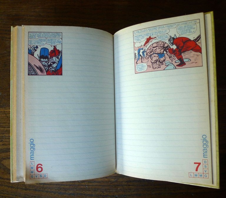 L'UOMO RAGNO E I FANTASTICI QUATTRO.DIARIO SCOLASTICO,1979 Malipiero[fumetti