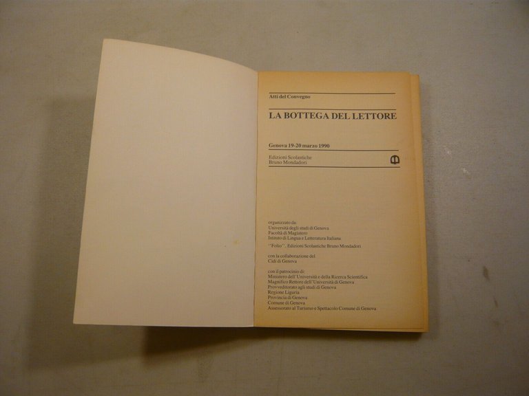 LA BOTTEGA DEL LETTORE,Atti del convegno,Bruno Mondadori 1990