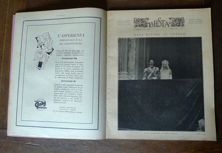 LA FESTA.RIVISTA SETTIMANALE DELLA FAMIGLIA ITALIANA,1930[nozze Maria José