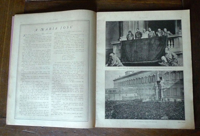 LA FESTA.RIVISTA SETTIMANALE DELLA FAMIGLIA ITALIANA,1930[nozze Maria José