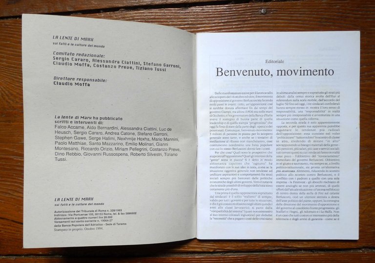 LA LENTE DI MARX 2/1994[dossier EBREI BRAVA GENTE,razzismo sionista,fascismo
