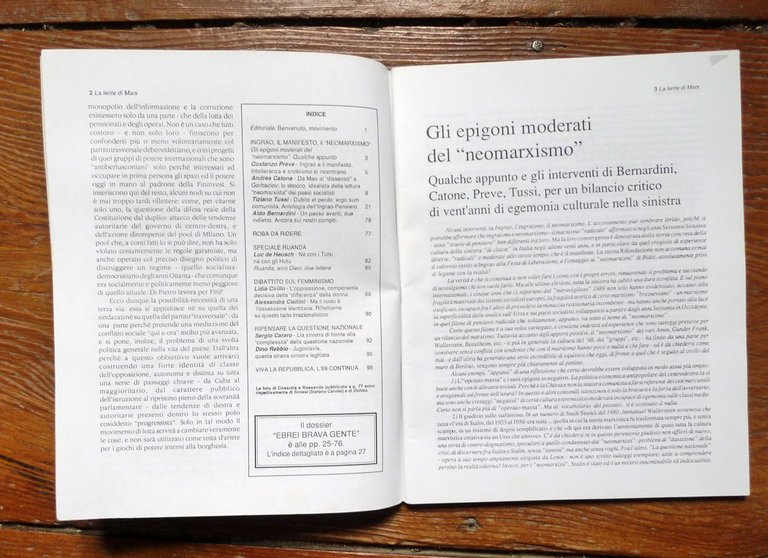 LA LENTE DI MARX 2/1994[dossier EBREI BRAVA GENTE,razzismo sionista,fascismo