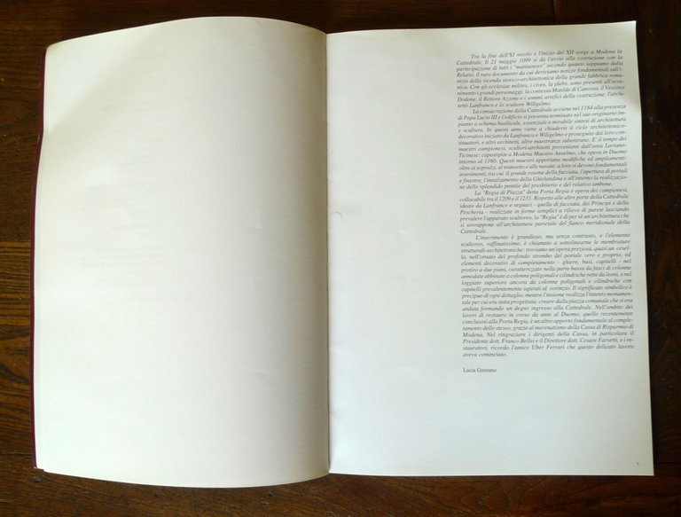 LA PORTA REGIA DEL DUOMO DI MODENA.IL RESTAURO,1991[arte,architettura