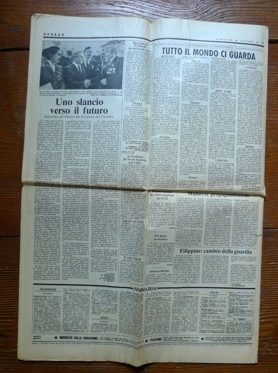 LA PRAVDA n.57 1986.XXVII CONGRESSO DEL PARTITO COMUNISTA DELL'UNIONE SOVIETICA | Immagine Gallery 5