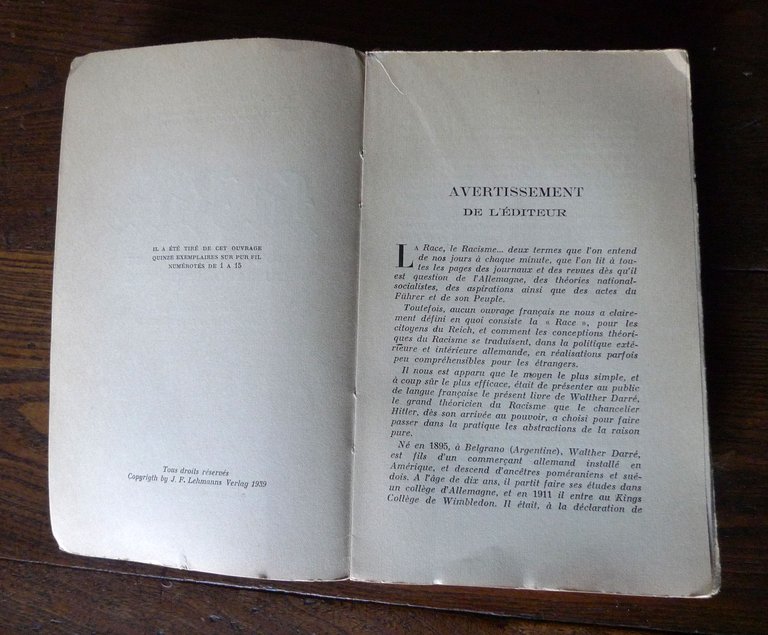 LA RACE. NOUVELLE NOBLESSE DU SANG ET DU SOL. (NEUADEL …