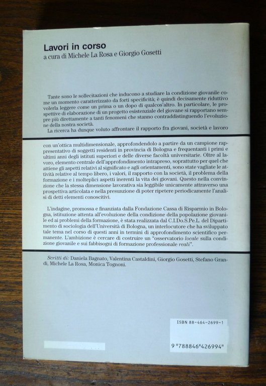 La Rosa/Gosetti,LAVORI IN CORSO,2001 FrancoAngeli[giovani,orientamento al lavoro | Immagine Gallery 2