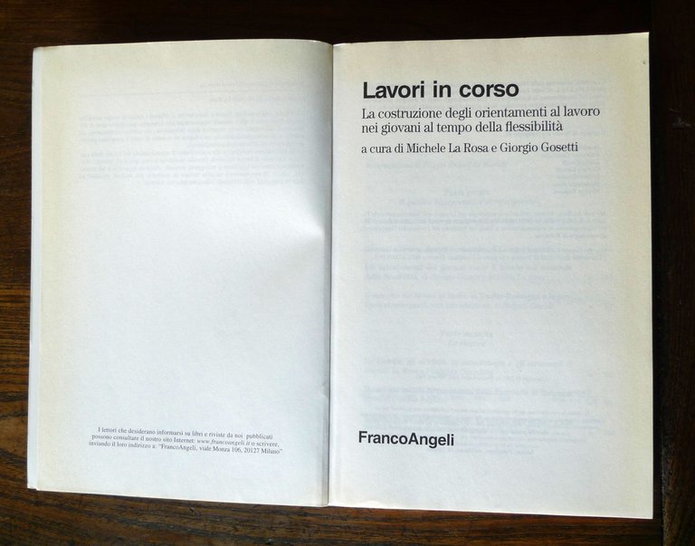 La Rosa/Gosetti,LAVORI IN CORSO,2001 FrancoAngeli[giovani,orientamento al lavoro | Immagine Gallery 3