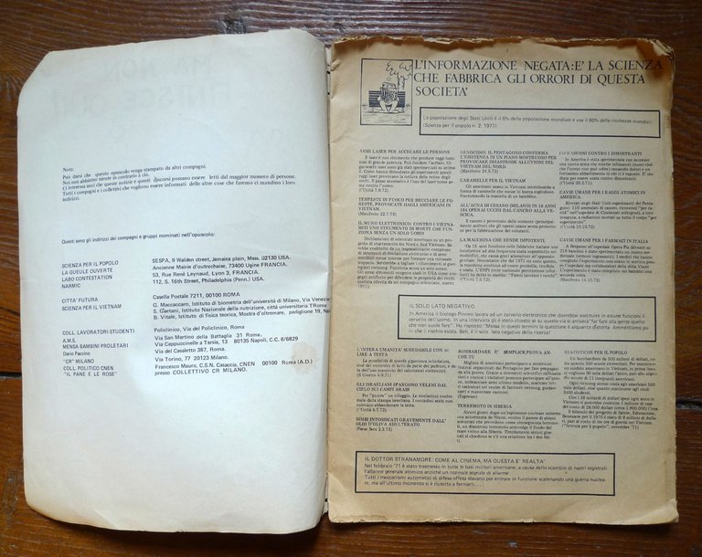 LA SCIENZA CONTRO I PROLETARI,1973 Stampa Alternativa[controinformazione | Immagine Gallery 2