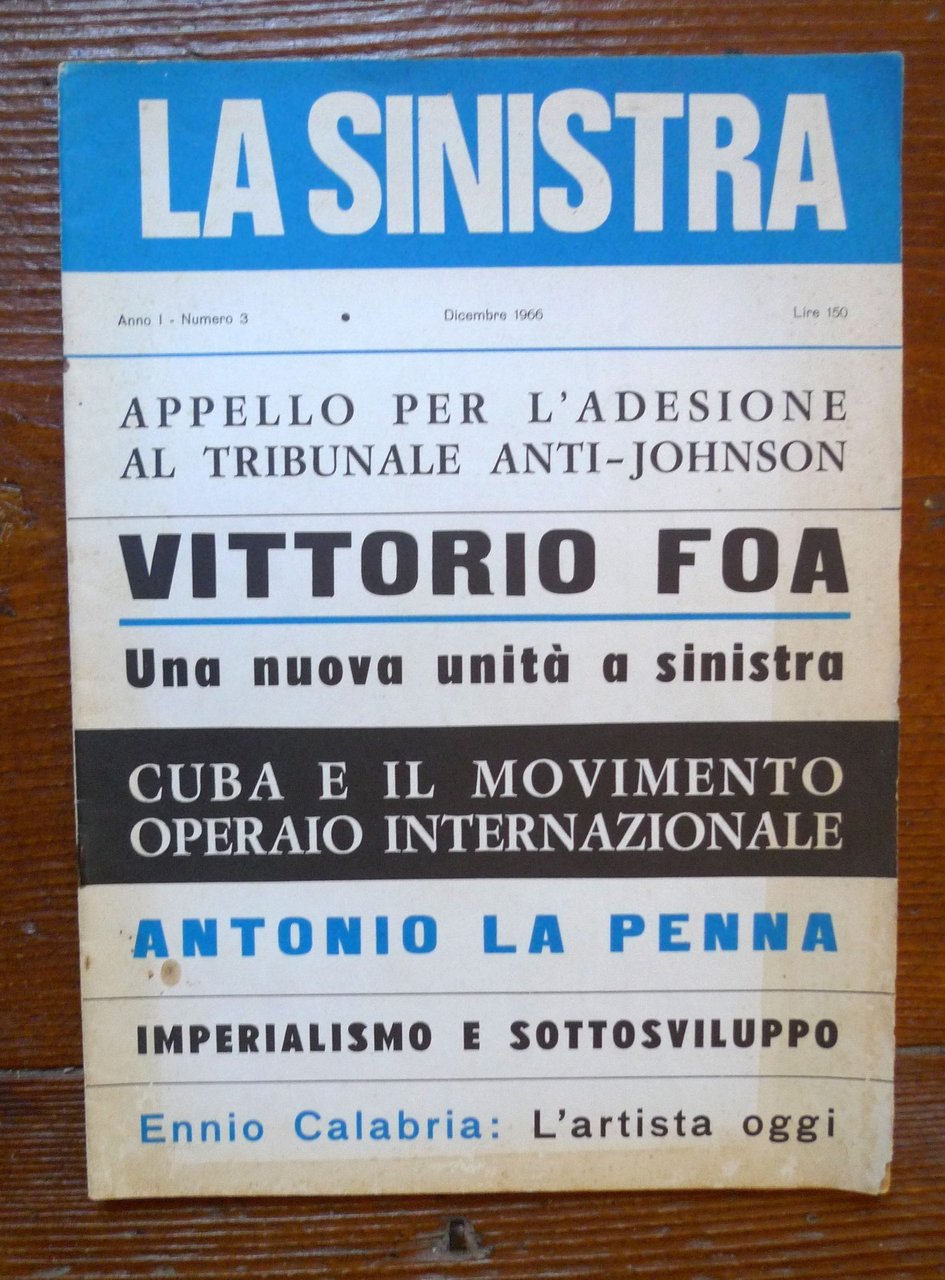 LA SINISTRA Ann.I n.3 Dic.1966,Samonà e Savelli[Lucio Colletti,comunismo,rivista | Immagine principale