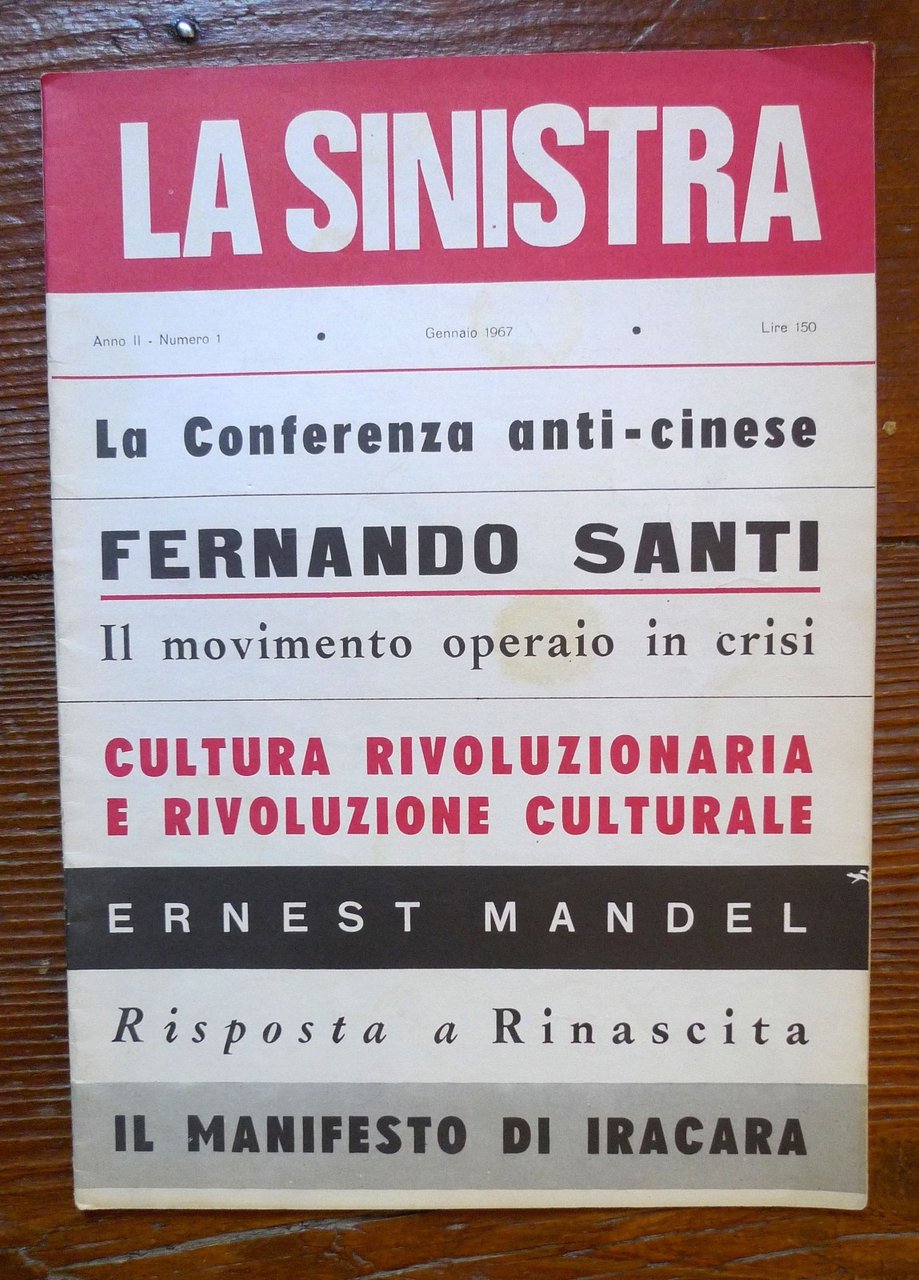 LA SINISTRA Ann.II n.1 Gen.1967,Samonà Savelli[Lucio Colletti,comunismo,rivista | Immagine principale