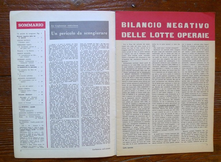 LA SINISTRA Ann.II n.1 Gen.1967,Samonà Savelli[Lucio Colletti,comunismo,rivista | Immagine Gallery 3